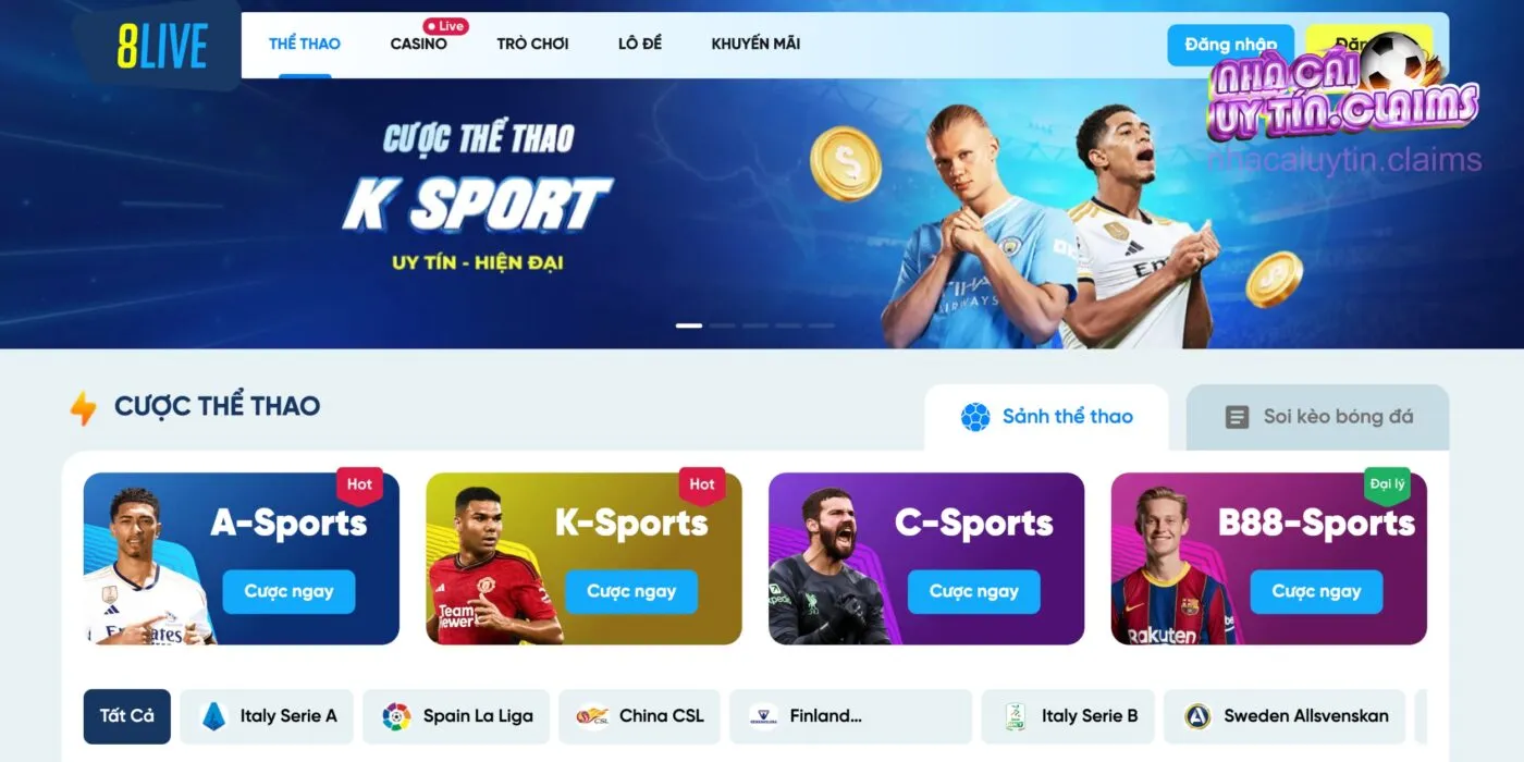 Các sảnh cược thể thao tại nhà cái 