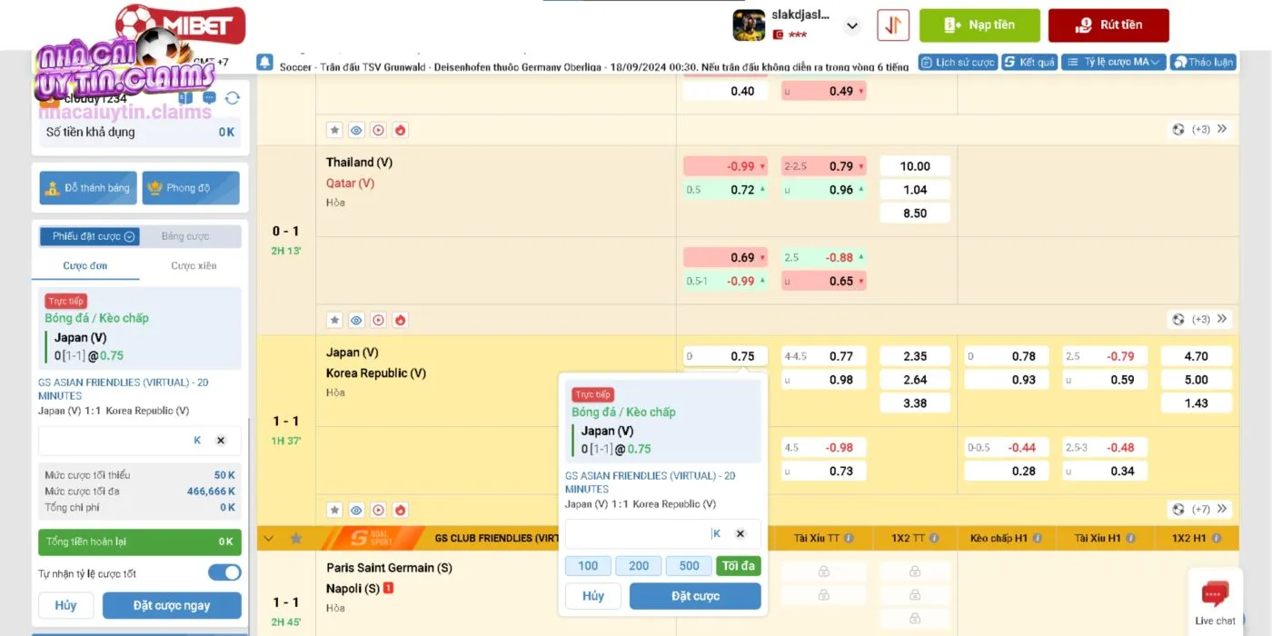 Cách đọc tỷ lệ bóng đá kèo nhà cái Mibet - Châu Á