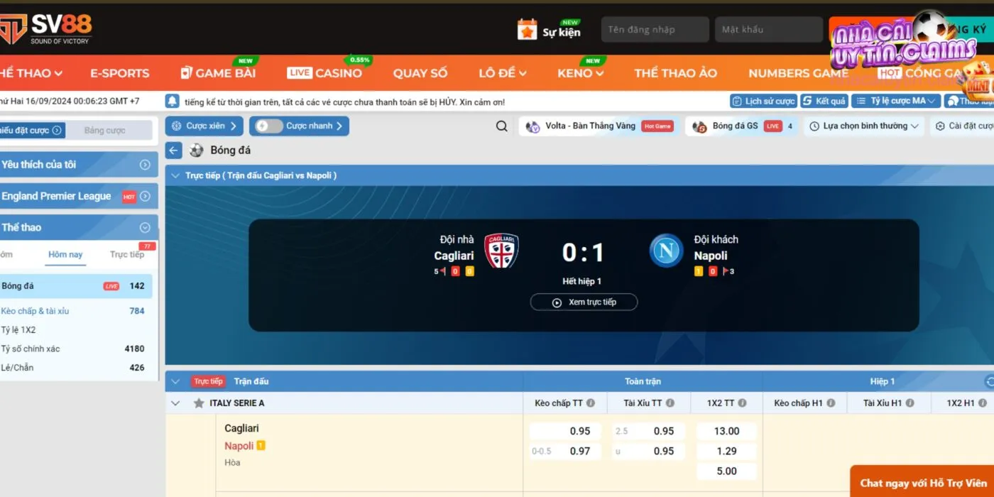 Hàng ngàn trận đấu được cập nhật liên tục tại nhà cái