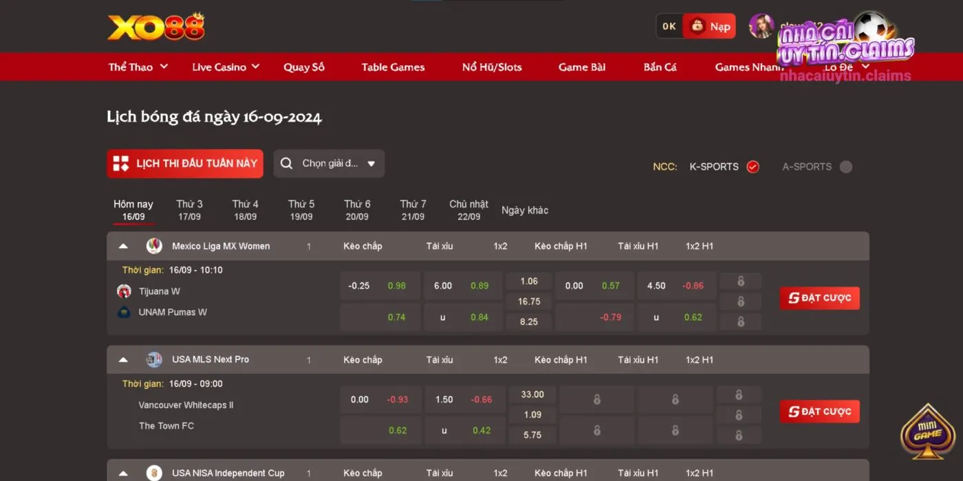 Kèo Bóng Đá Hôm Nay Tại Nhà Cái XO88