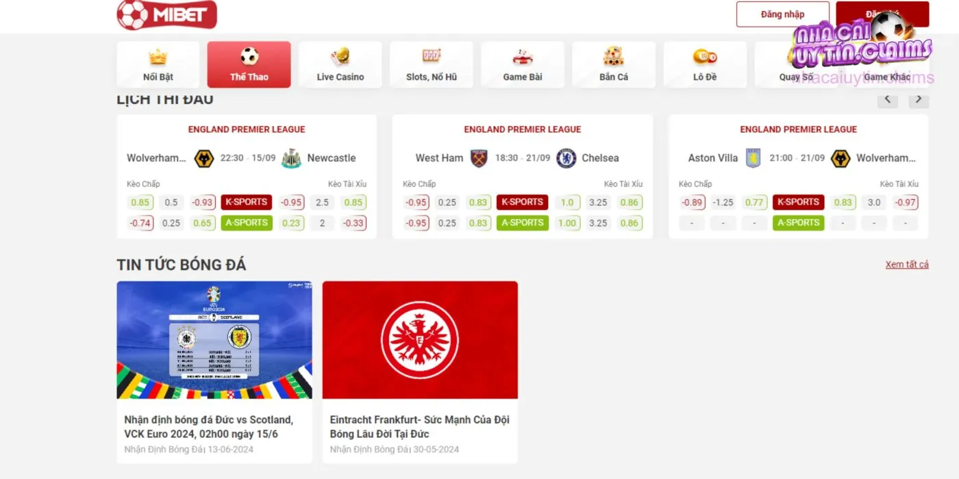 Lịch thi đấu luôn được cập nhật 24/7