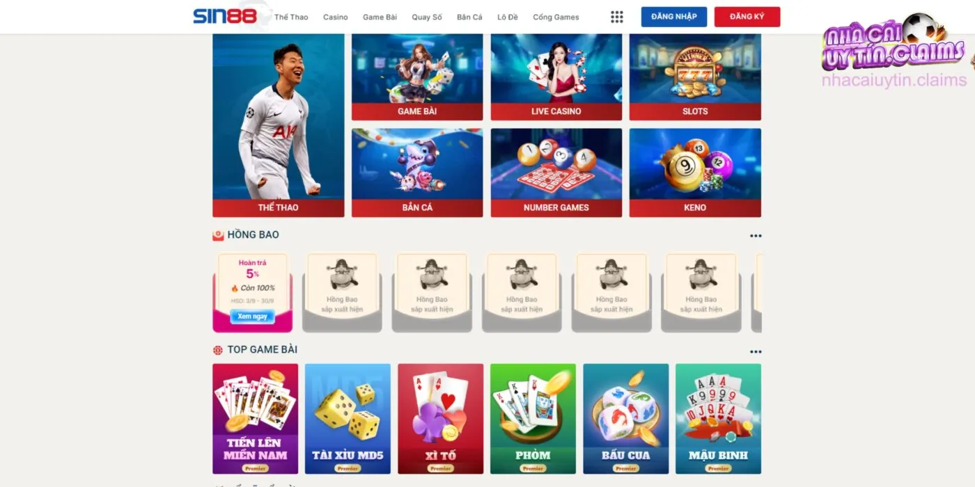 Sin88 sở hữu hệ thống cá cược trực tuyến đa dạng trò chơi