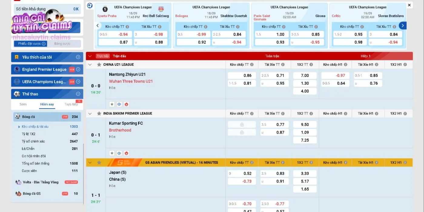 Thông tin về tỷ lệ bóng đá Sin88